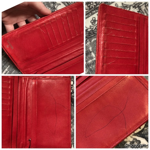 AUTHENTIC CHANEL Quilted Red Caviar Leather Interlocking CC Classic Long Wallet - Picture 13 of 16